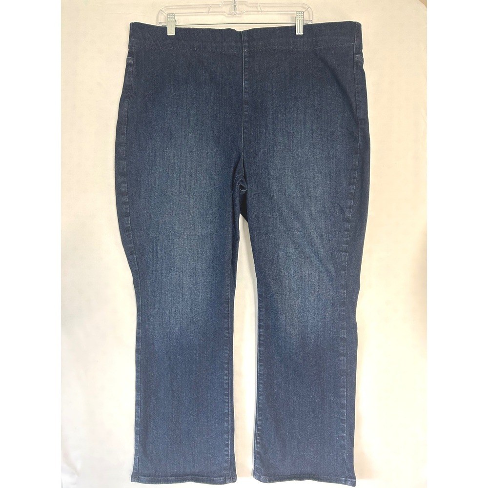 NYDJ Kenzie Pull On Straight Leg Jeans Dark Wash Blue P2X 20WP 22WP WPMNS8524